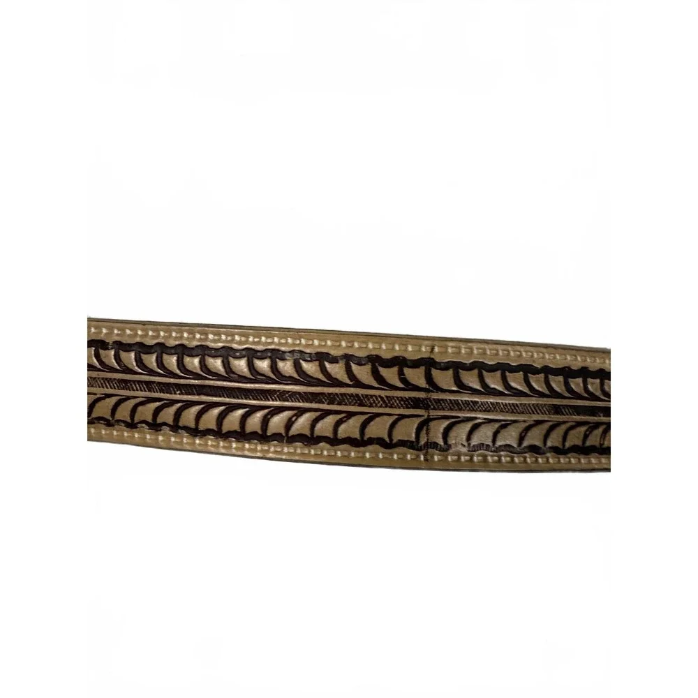 Unisex Handcrafted Leather Belt with Detailed Pattern size‎ 36